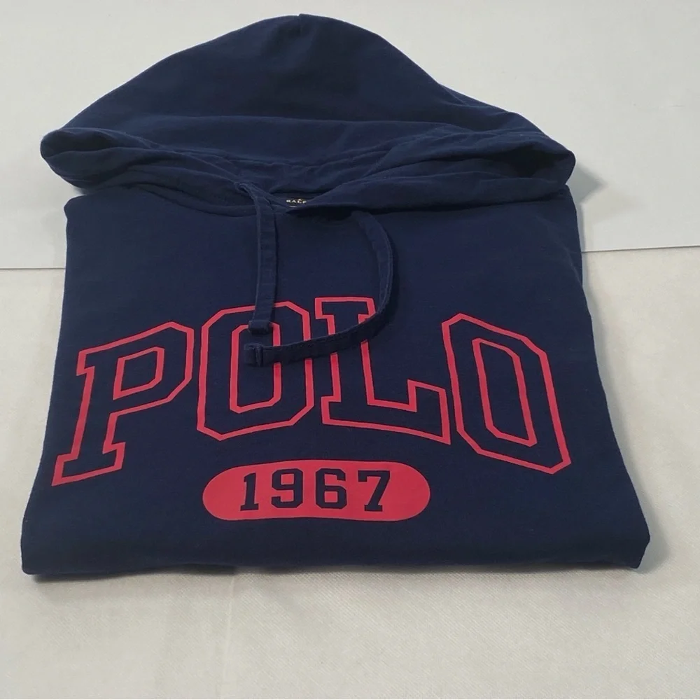 Polo Ralph Lauren Navy Blue Classic Lightweight Hoodie Mens Size M